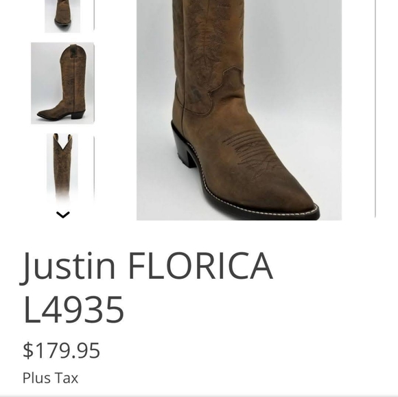 NWT Justin "florica" Bay Apache cowboy boots 8B - Picture 7 of 7